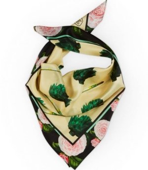 Silk Scarf Artichokes & Asparagus