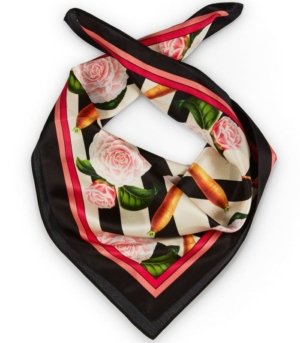 Silk Scarf Carrots & Roses