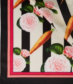 Silk Scarf Carrots & Roses