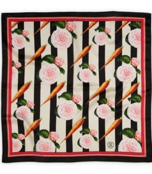 Silk Scarf Carrots & Roses