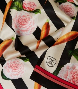 Silk Scarf Carrots & Roses
