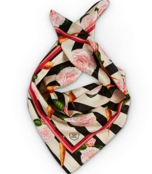 Foulard en soie Carottes & Roses sans cadre