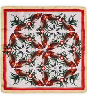 Foulard en soie Giroflée & Poissons