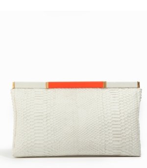 Grande Pochette en cuir Blanc
