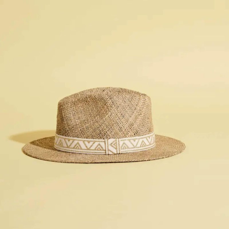 chapeau de paille femme ruban doré
