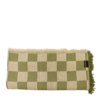 couvre-lit jacquard damier vert
