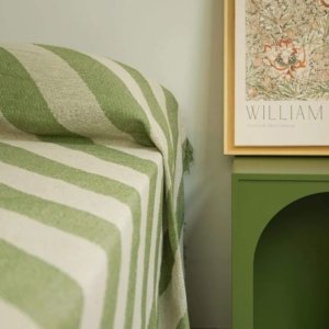 jeté de lit jacquard vert