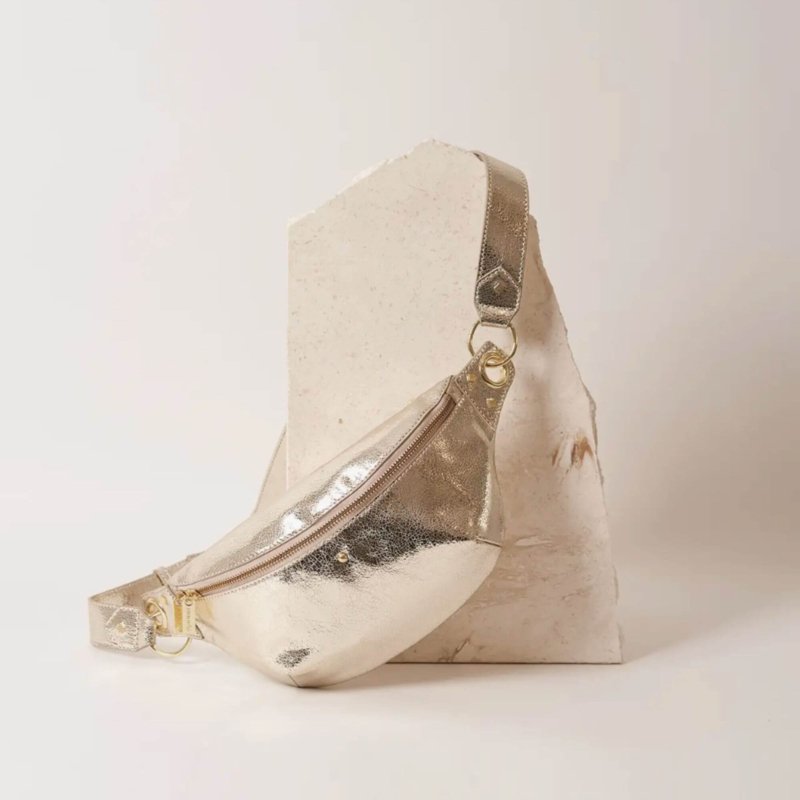 sac banane doré cuir