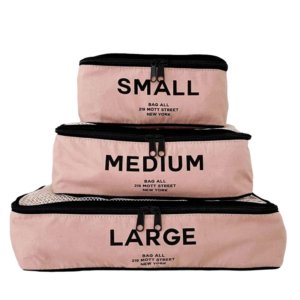 set de rangement valise rose poudré