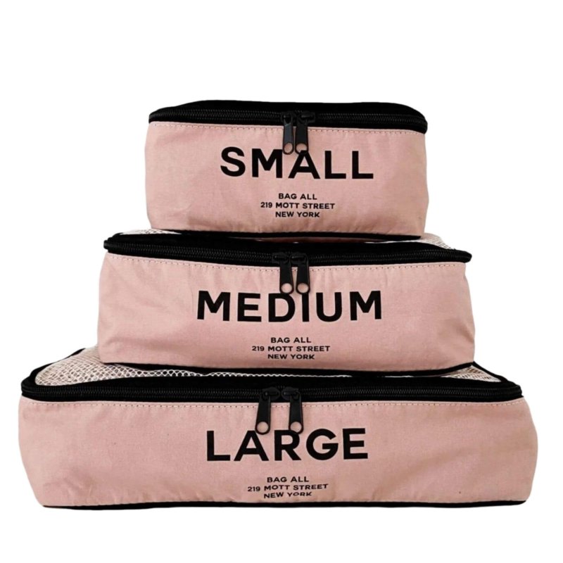 set de rangement valise rose poudré