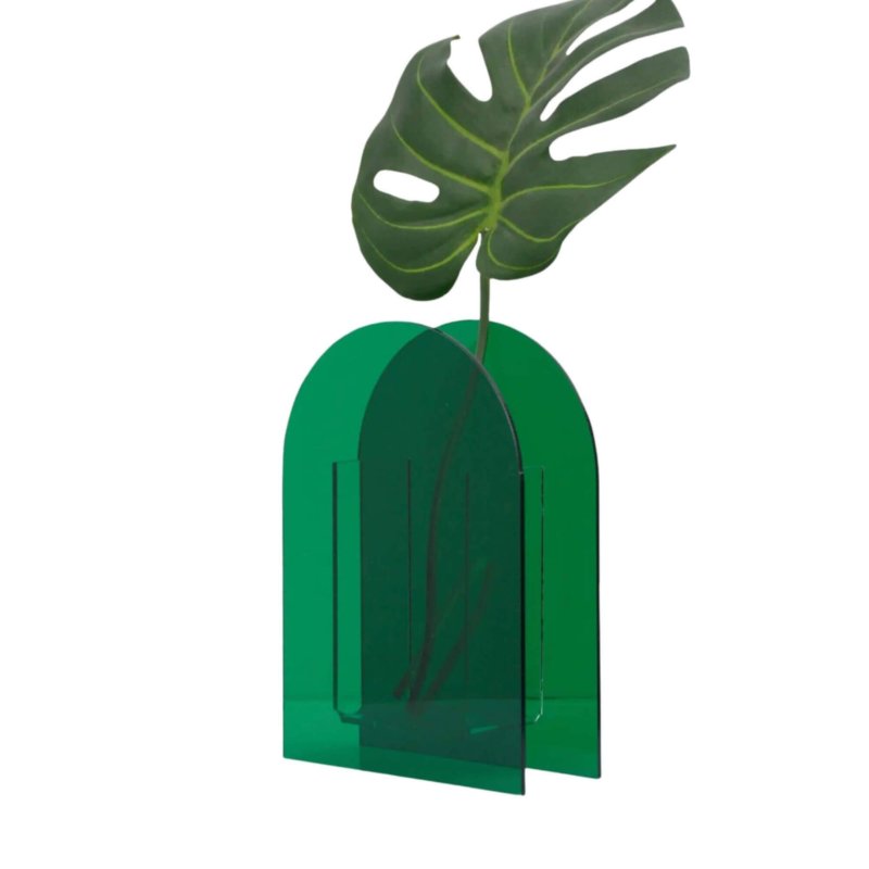 vase à fleurs en acrylique vert