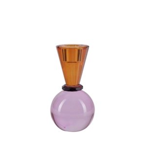 bougeoir en verre rose ambre noir Miss étoile