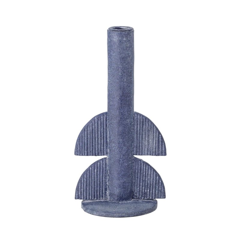 bougeoir resine bleu
