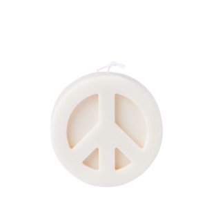 bougie décorative bio avc le symbole de la paix peace