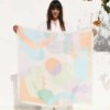 foulard en coton et soie lilas