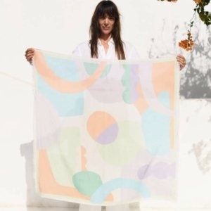 foulard en coton et soie lilas