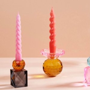 porte bougie en verre gris