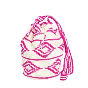 sac seau en crochet fuchsia Diamonds