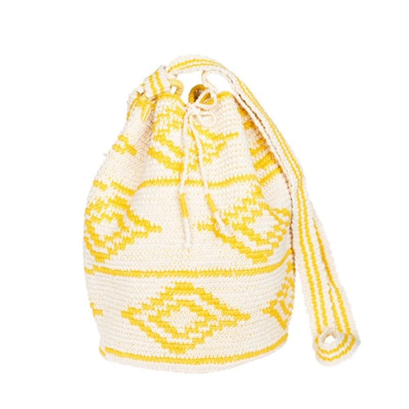 sac seau en crochet jaune Diamonds